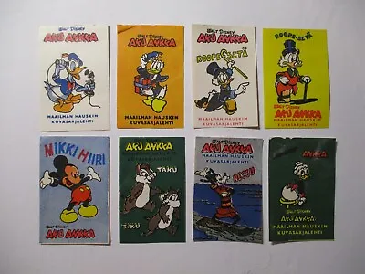 Lot 8 FINLAND Matchbox Labels WALT DISNEY DONALD DUCK Uncle Scrooge Mickey Mouse • $49.99