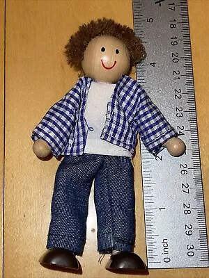 Melissa Doug Family Dollhouse Figure Poseable Wood Doll Big Brother Boy Son 4.5” • $9.99