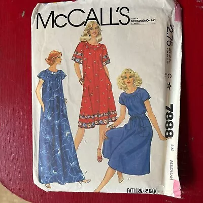 Vintage 80s MCCALL'S 7888 Housedress Smock Muumuu PATTERN Medium • $7.99