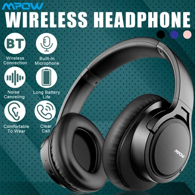 £17.99 • Buy Mpow Wireless Bluetooth Headphones With Noise Cancelling Over-Ear Earphones Bass