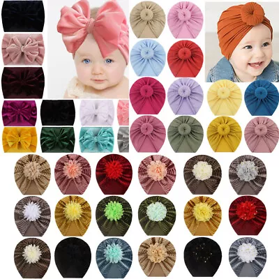 Kids Girls Baby Toddler Turban Knotted Bow Hat Cap Headband Hair Band Headwear • $10.29