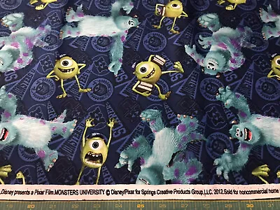 Disney Monsters 2012  100% Cotton Fabric Sold By The Yard #298 • $8.79