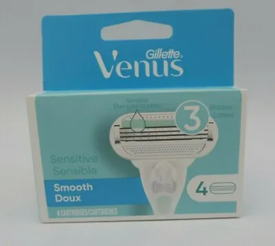 Gillette Venus SkinElixir Sensitive Smooth 3 Blades 4 Cartridges NEW LOT OF 2 • $15.99