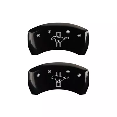 MGP Caliper Covers Rear Set Of 2 Black Finish Silver Mustang / Bar & Pony (2015) • $185