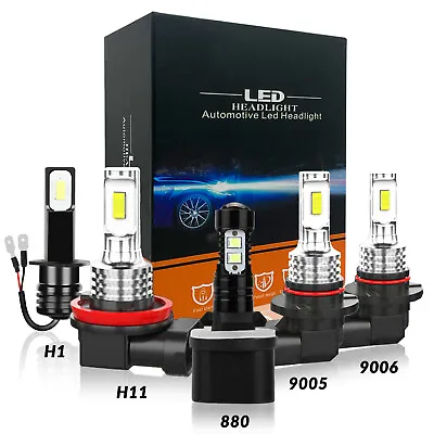 2PCS LED Headlight High Low Beam Fog Light Bulbs Combo Kit 9005 9006 880 H1 H11 • $16.41