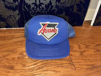 AMANA BLUE VTG TRUCKER MESH BASEBALL HAT CAP ADVERTISING (star) • $7.77