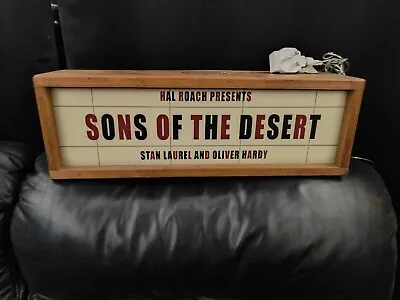 Laurel And Hardy Sons Of The Desert Wooden Lightbox Lamp Movie Theatre Sign  • £65