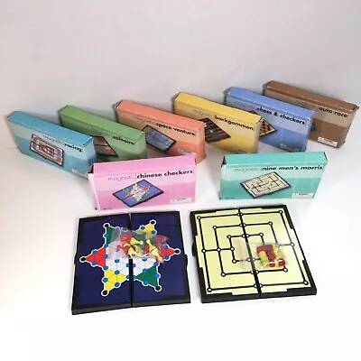 Lot Of 8 Mini Magnetic Games Travel Racing Chinese Checkers Backgammon Space • $6