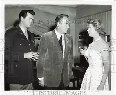 1955 Press Photo Cornell Borchers Rock Hudson And George Sanders In Film Scene • $19.99