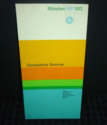 Vtg 1972 Munich Olympics Official Cultural Summer Program & Amendments German • $54
