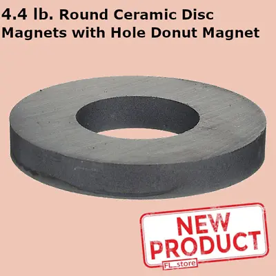 Round Ceramic Disc Magnets 4.4 Lbs Pull W/ 1 9/64 Inches Hole Donut Magnet NEW • $14.95