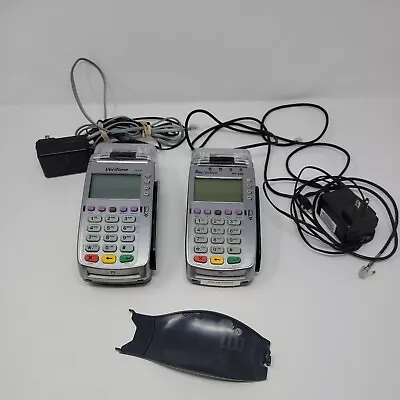 Two (2) Verifone VX520 VX 520 Credit Card Machine Terminals One Back Plate • $34.95