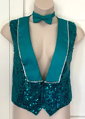 Unisex Sequined Performance/parade/mardi Gras Vest/bowtie Size M-rivar's Inc • $14.99