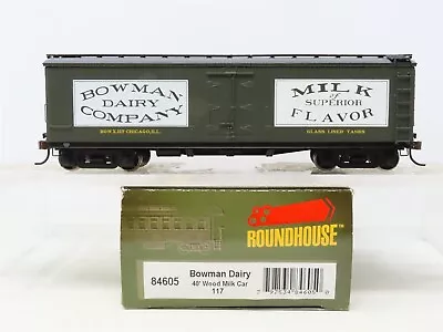 HO Scale Roundhouse 84605 BOW Bowman Dairy 40' Wood Milk Car #117 • $29.95