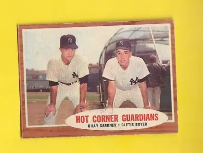 1962 Topps Hot Corner Guardians #163 Billy Gardner Clete Boyer EX+ Yankees • $3.49