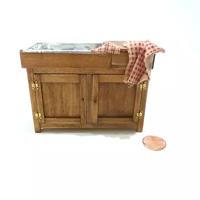 Dollhouse Miniature Hand Crafted Wooden Dry Sink • $48