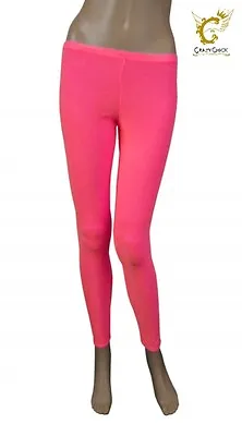 Ladies Crazy Chick Microfiber Neon Pink Leggings Dance Wear Accessories SizeS-XL • £4.99