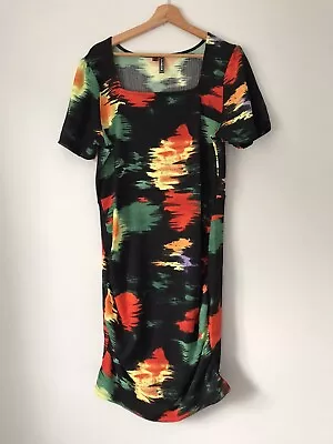 Rainbow By Bonprix Womens Multicoloured Short Sleeve Dress Size L Plus Size • £18