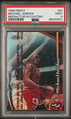 1998-99 Topps Finest Refractor #81 W/ Coating Michael Jordan Chicago Bulls PSA 9 • $1895.95