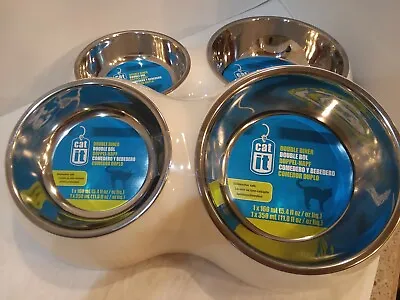 Cat Double Diner Cat Food/ Water Bowl Set By  Cat It  New  • $13.99