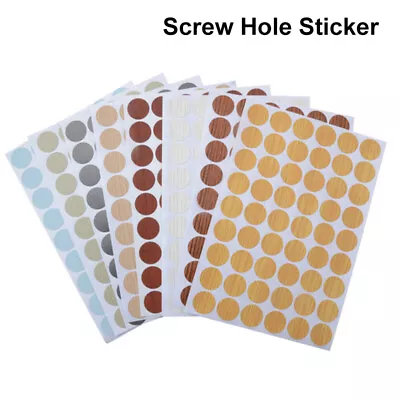 PVC Self Adhesive Stick On Furniture Round Screw Cap Stickers Cabinet Hole Cover • £2.63