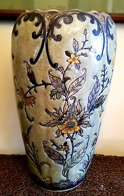 Vintage Formalities By Baum Bros Large Chinese Celadon Green/Yellow Floral Vase  • $40