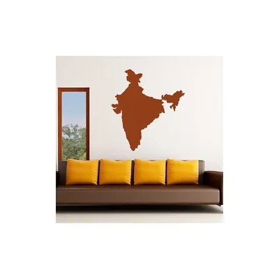 India Silhouette Map Country Rest Of The World Wall Stickers Home Art  WS-18566 • £15.98
