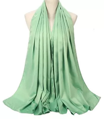 QUALITY Hijab Scarf Chiffon Satin Crinkle Flower Plain Soft Maxi Headscarf Shawl • £5.49