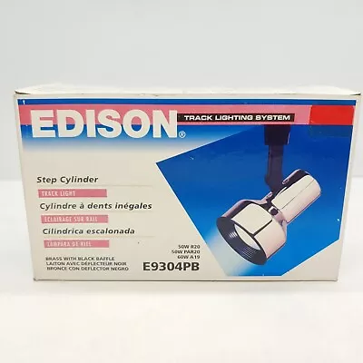 Vintage Edison Track Lighting System Step Cylinder Brass Black Baffle E9304PB • $10.75