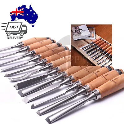 12 Wood Turning Lathe Chisel Set Woodworking Carving Woodturning Tool In AU • $49.99