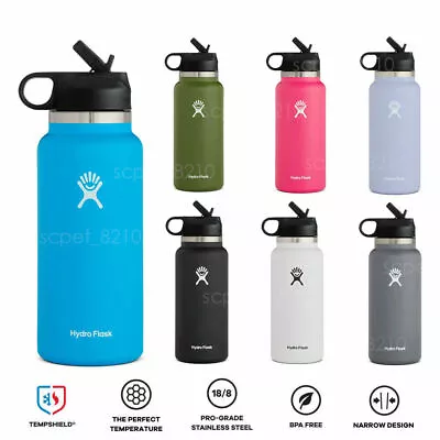 $27.50 • Buy Hydro Flask Stainless Steel Vacuum Insulated Sports Water Bottle Flip Cap Straw 