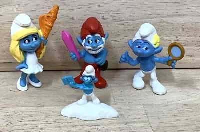 Smurfs Toy Figures Lot Of 4 Smurfette 2013 Mcdonalds Papa Smurf • $12.82