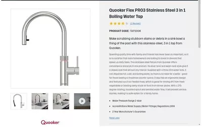 Quooker Boiling Water Tap Incl Tank & Scale Unit • £800