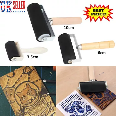 1.5/2.5/4 Inch Hard Rubber Roller Printing Ink Lino Brayer Art Craft Tool • £4.55