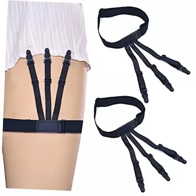 Mens Shirt Stays Upgrade Adjustable Elastic Garter Non-slip Locking Clamps  • $15.17