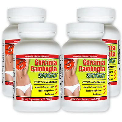 $12.95 • Buy 4 Pack PURE Garcinia Cambogia Extract Natural 100% Weight Loss HCA Diet FAT BURN