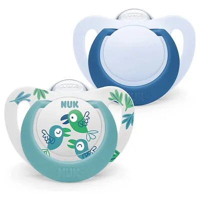 £8.59 • Buy Nuk Star Soother New Born Baby Dummy Pacifier Bpa Free Size 2 Blue 6-18m 2 Pack
