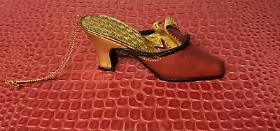 VINTAGE METROPOLITAN MUSEUM OF ART Red Harlequin Heeled Shoe Christmas Ornament  • $19