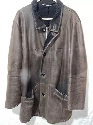 CHRIST MEN LAMBSKIN JACKET SHEARLING SHEEPSKIN FUR Size 50 - Includes Free Item • $89