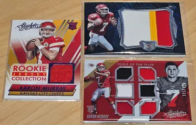 3 Card CHIEFS AARON MURRAY /20 Game Used Rookie Jersey 6 Piece Patch LOT • $24