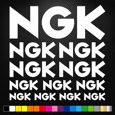 FITS 12x NGK Vinyl Stickers Sheet Motorcycle Sponsors Auto Tuning Quality • £8.49