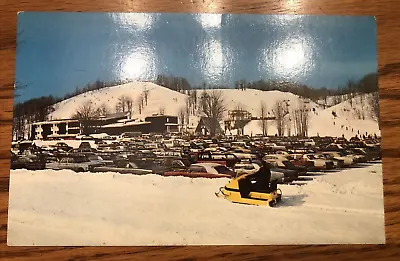 Vintage Snowmobile Postcard Crystal Mountain Thompsonville Michigan Ski Doo • $12.75