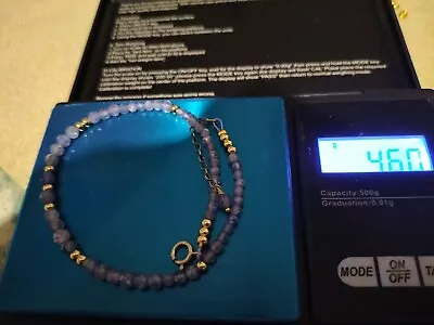 9ct Yellow Gold Certified Genuine Tanzanite Bracelet. Arrives Giftboxed. • £110