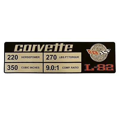 C3 Corvette Spec Data Plate Embossed Scratch-Resistant Aluminum L-82 Engine 1978 • $43.91