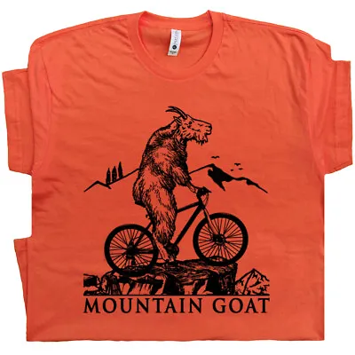 Mountain Bike T Shirt Funny Biking Goat Bicycle Men Women Vintage Witty Graphic • $19.99