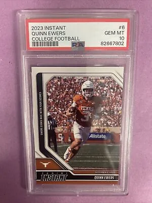 2023 Panini Instant Quinn Ewers #6 COOKS RICE W/4 SCORES PR/116 PSA 10 #7802 T8 • $79.95