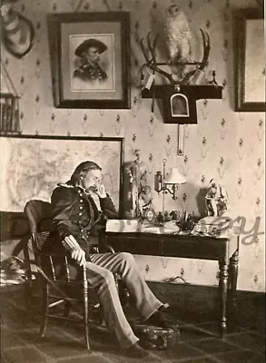 Antique Repro Photo Showing General George Armstrong Custer In His Home Study • $11.99