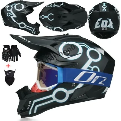 ATV Dirt Bike Off Road Motorcycle Helmet Motocross     +Gloves+Google+Mask DOT • $59.99