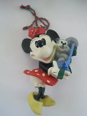 Minnie Mouse W/ Cat Christmas Ornament GUC • $9.97