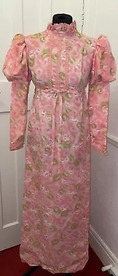 Vintage 1970's Bridesmaid Dress Handmade In Pink Size 10/12 See Measurements • £50